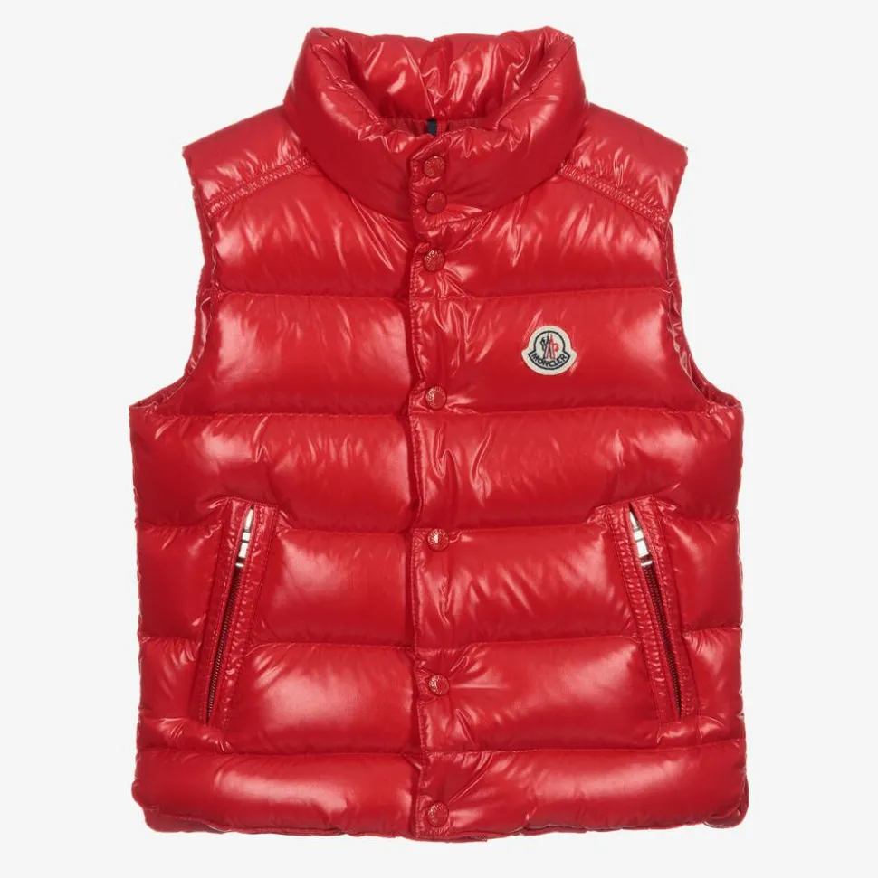 Boys Red Tib Down Puffer Gilet