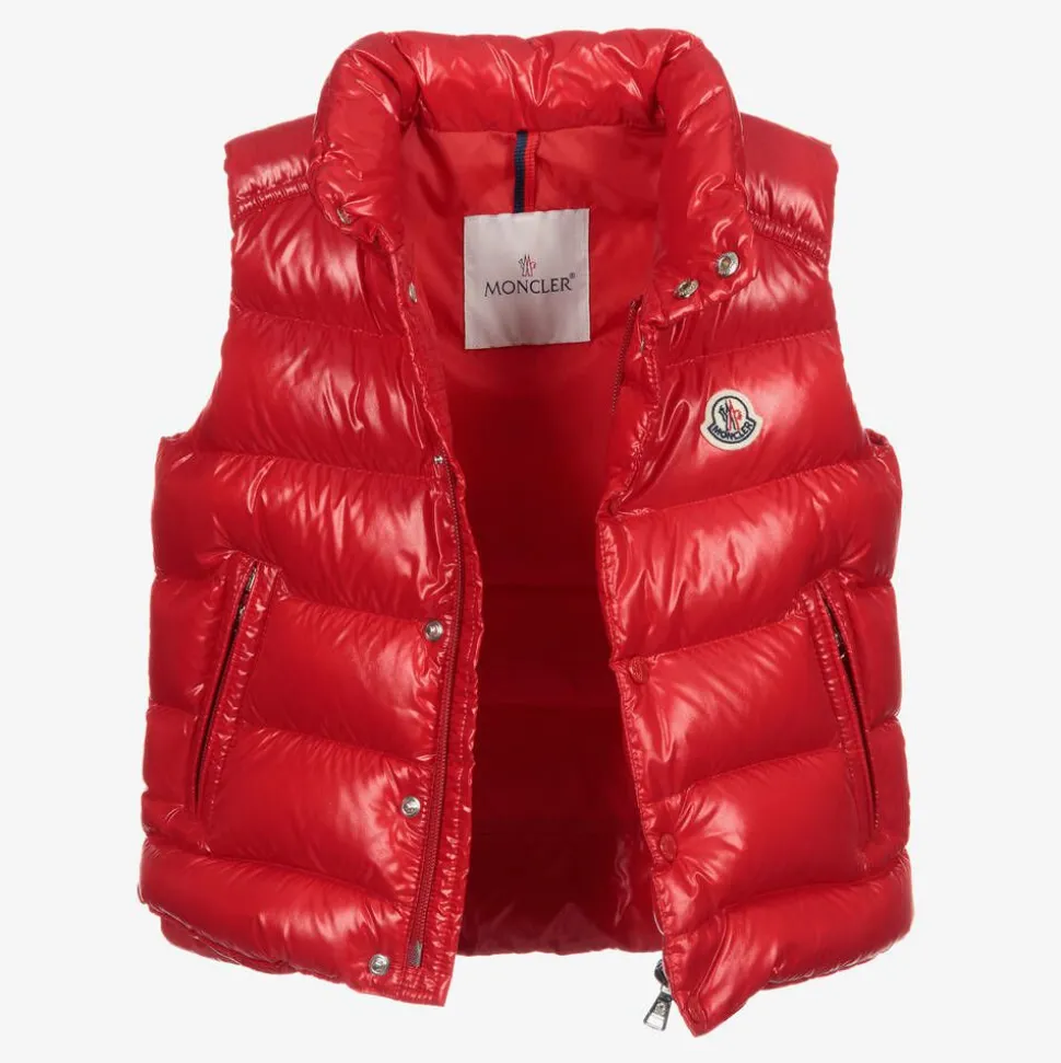 Boys Red Tib Down Puffer Gilet