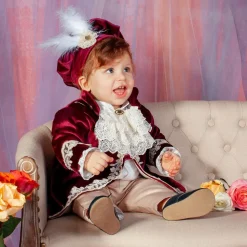 Boys Red Velvet & Satin Suit