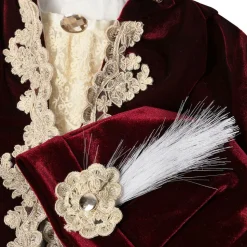 Boys Red Velvet & Satin Suit