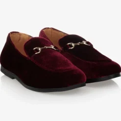 Boys Red Velvet Loafers