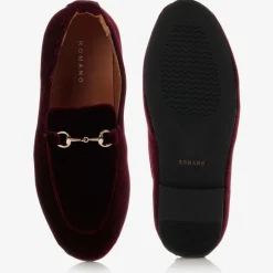 Boys Red Velvet Loafers