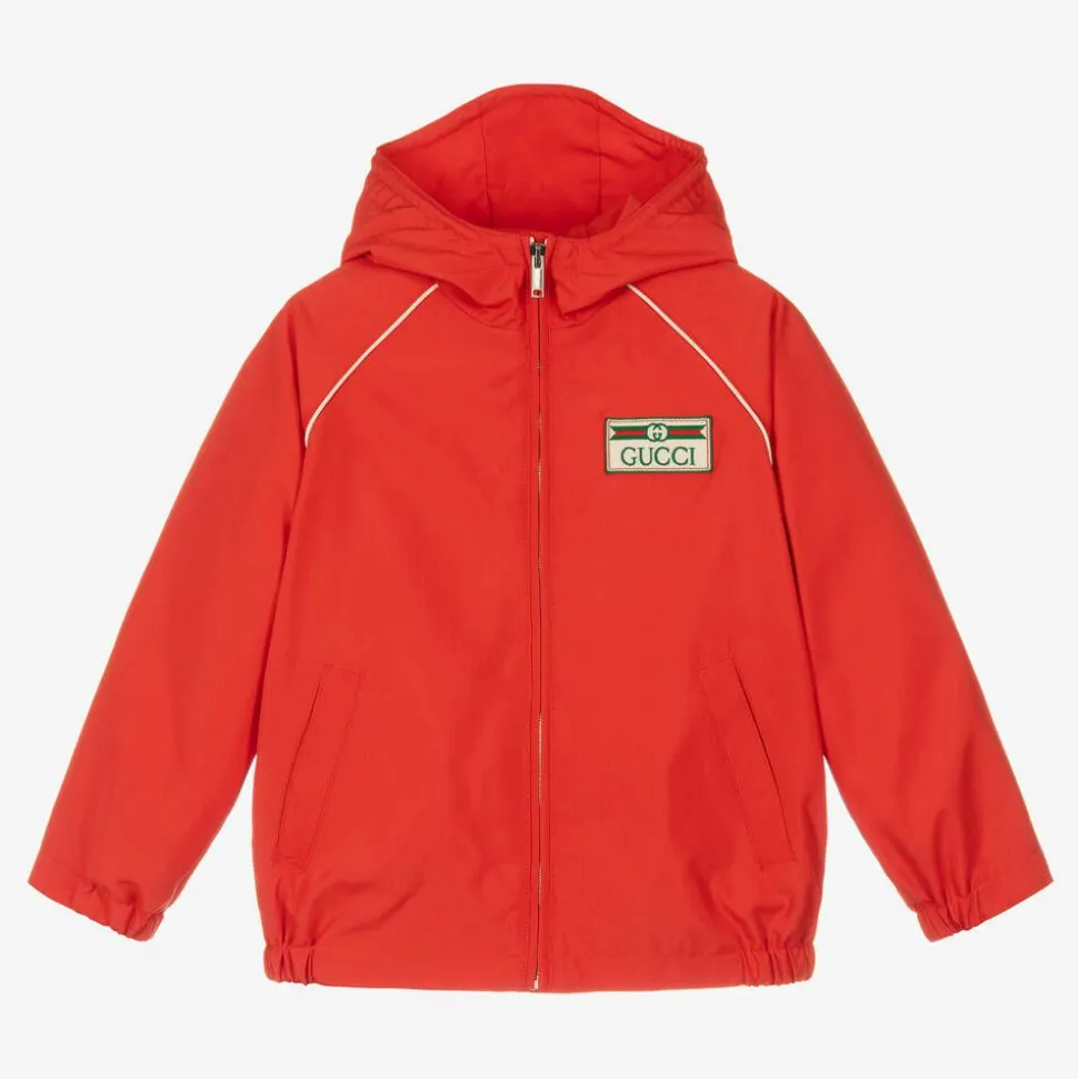 Boys Red Web Windbreaker Jacket