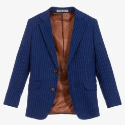 Boys Royal Blue Pinstripe Suit