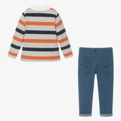 Boys Striped Top & Blue Jeans Set