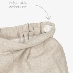 Boys White & Beige Cotton Buster Suit