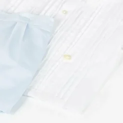 Boys White & Blue Cotton Buster Suit