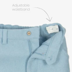 Boys White & Blue Trouser Set