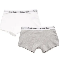 Boys White & Grey Cotton Boxer Briefs (Pack of 2)