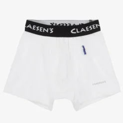 Boys White Cotton Boxers (2 Pack)