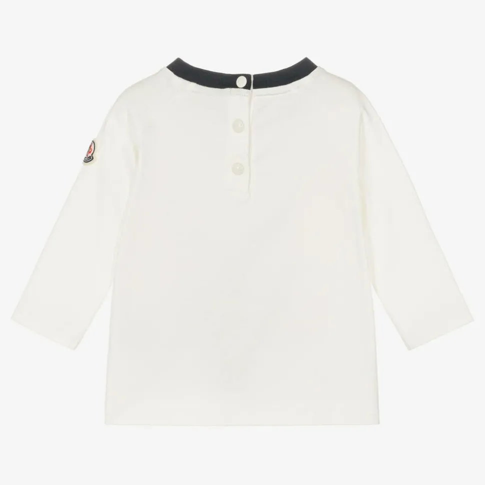 Boys White Cotton Logo Top