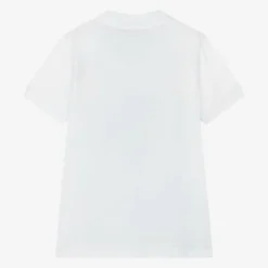 Boys White Cotton Polo Shirt