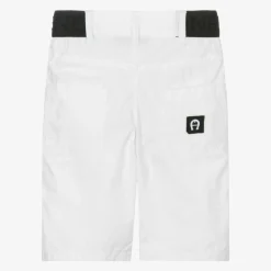 Boys White Cotton Shorts