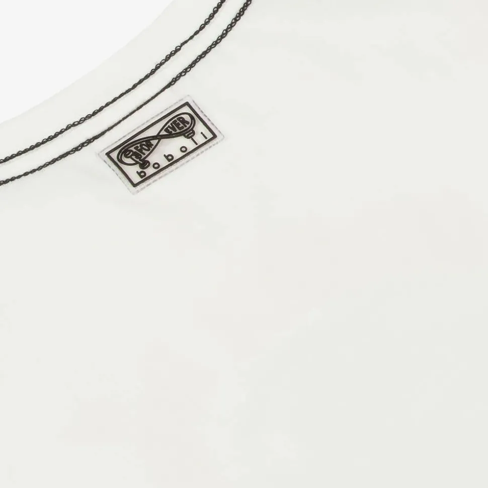 Boys White Cotton Slogan Monkey Top