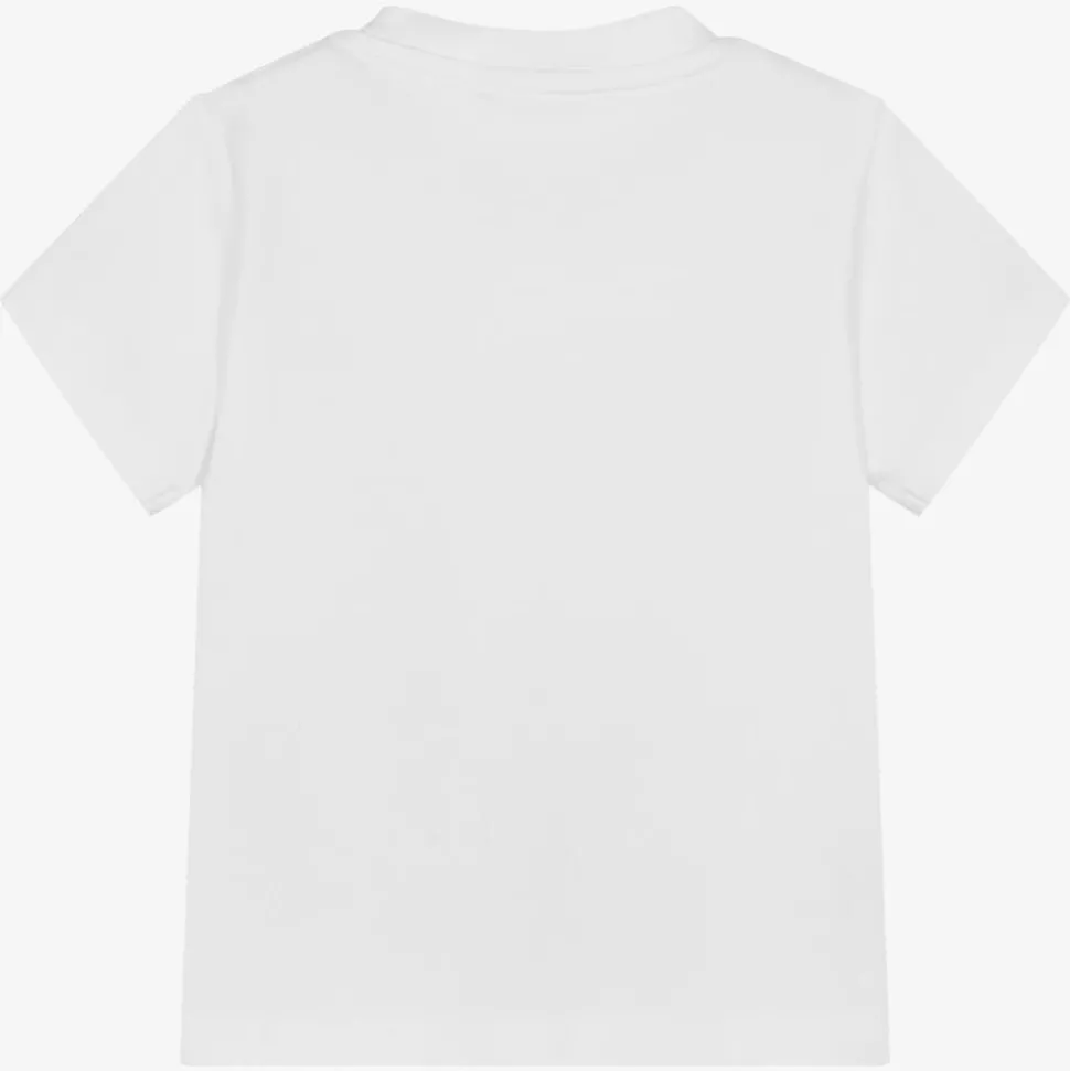 Boys White Cotton T-Shirt