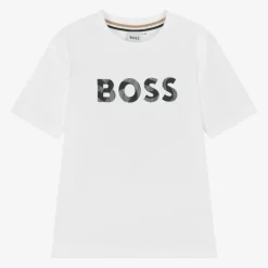 Boys White Cotton T-Shirt