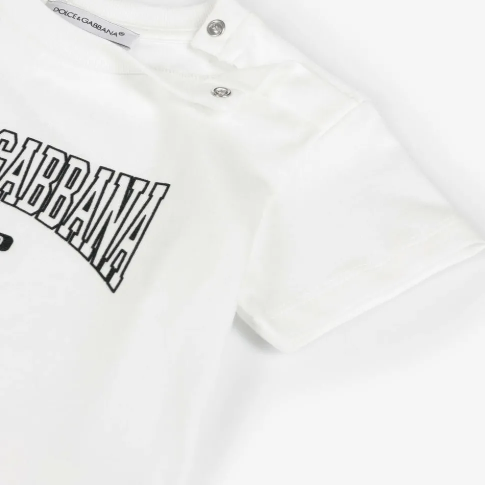 Boys White Cotton T-Shirt