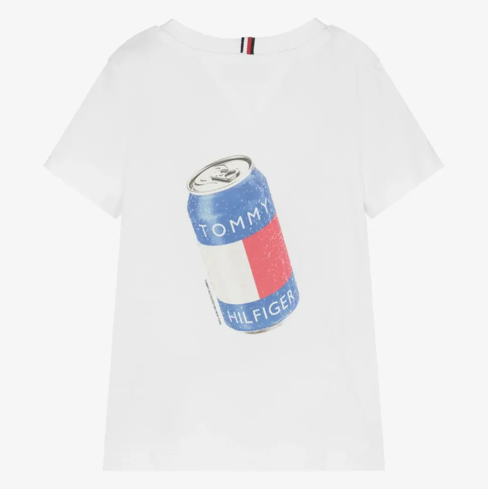 Boys White Cotton T-Shirt