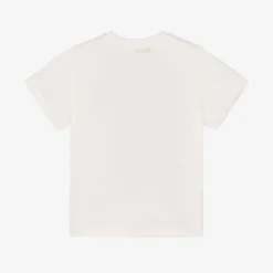 Boys White Cotton T-Shirt