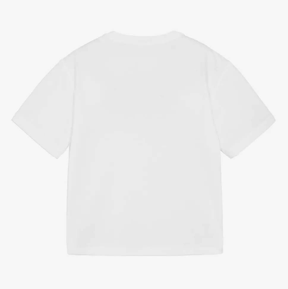 Boys White Cotton T-Shirt