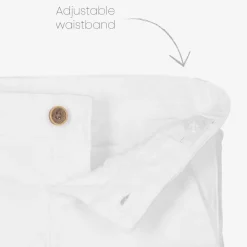 Boys White Cotton Twill Shorts