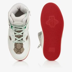 Boys White High-Top Trainers