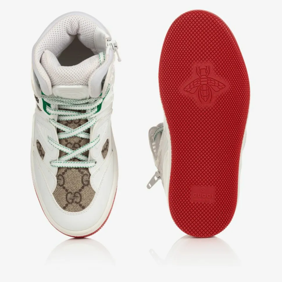 Boys White High-Top Trainers