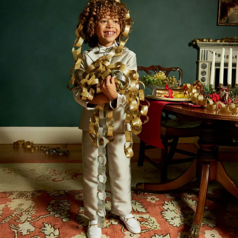 Boys White Leather Loafers