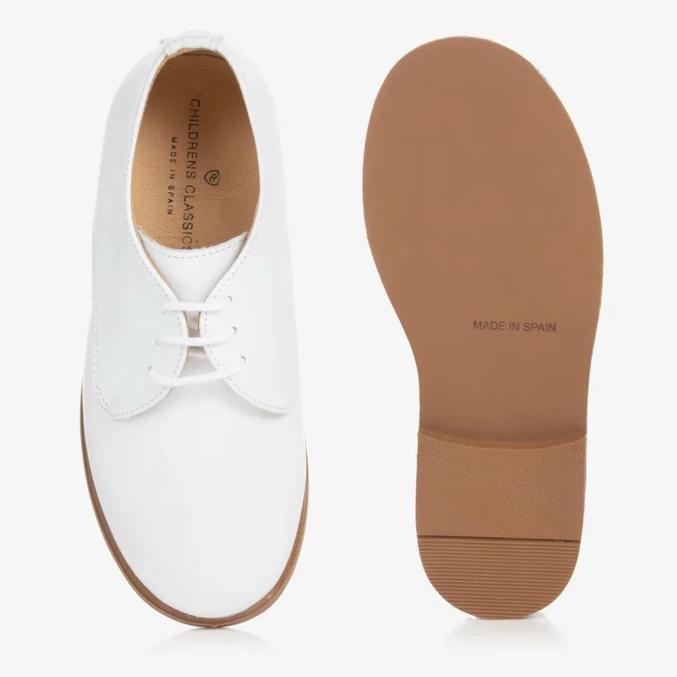 Boys White Leather Shoes