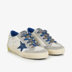 Boys White Leather Super-Star Trainers