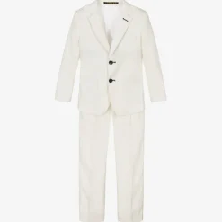 Boys White Linen & Cotton Suit