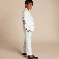 Boys White Linen & Cotton Suit