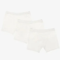 Boys White Organic Boxer Briefs (3 Pack)