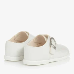 Boys White Patent First Walker Shoes