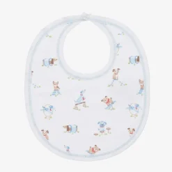 Boys White Pima Cotton Playground Pups Bib