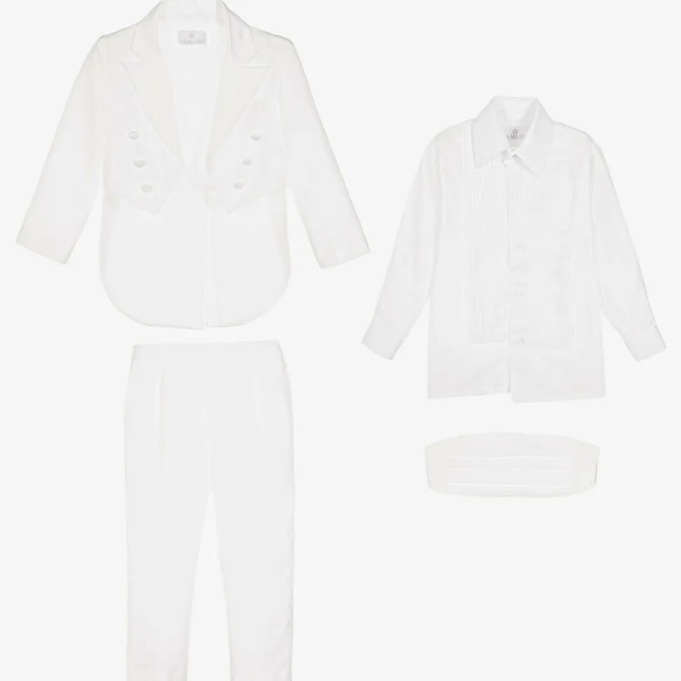 Boys White Tuxedo Suit