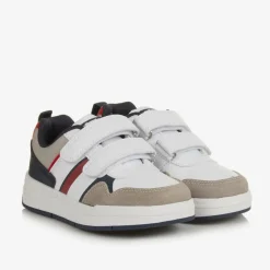 Boys White Velcro Trainers