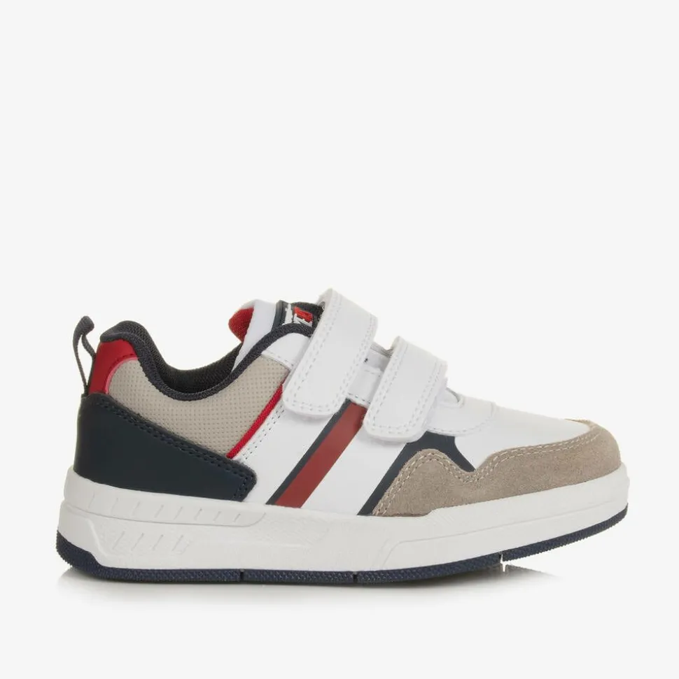 Boys White Velcro Trainers