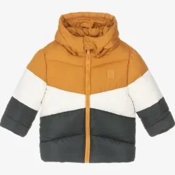 Boys Yellow Colourblock Puffer Coat