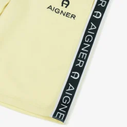 Boys Yellow Cotton Logo Tape Shorts