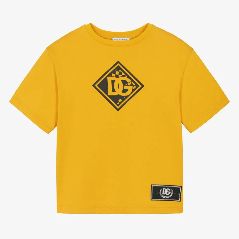 Boys Yellow Cotton T-Shirt
