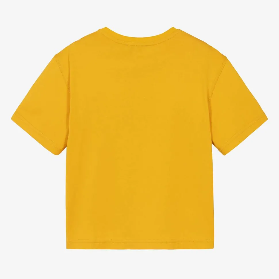 Boys Yellow Cotton T-Shirt