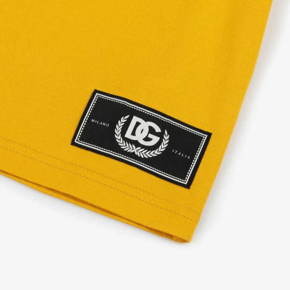 Boys Yellow Cotton T-Shirt
