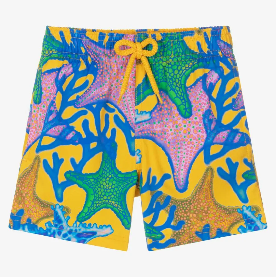 Boys Yellow Glowed Stars Swim Shorts