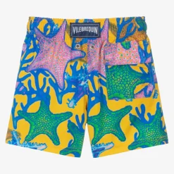 Boys Yellow Glowed Stars Swim Shorts