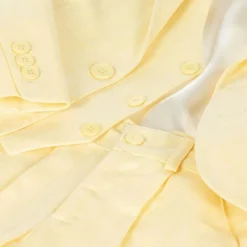 Boys Yellow Linen & Cotton Shorts Suit