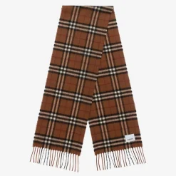 Brown Checked Cashmere Scarf