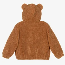 Brown Hooded Teddy Fleece Jacket