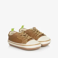 Brown Leather First Walker Trainers