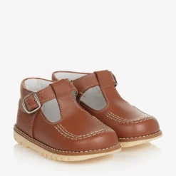 Brown Leather T-Bar Shoes